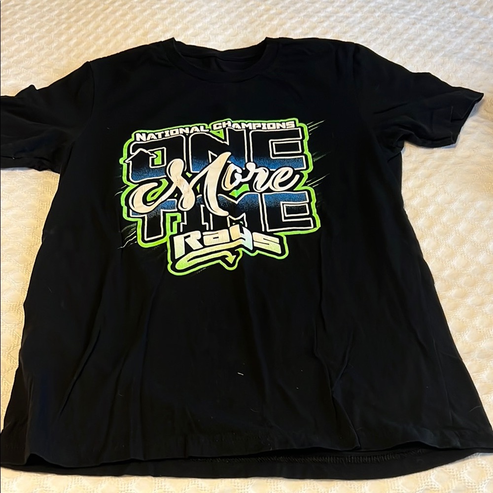 Black Graphic T-Shirt with Neon Accents